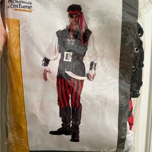 California Costumes Buccaneer Outfit with Red and Black Stripes